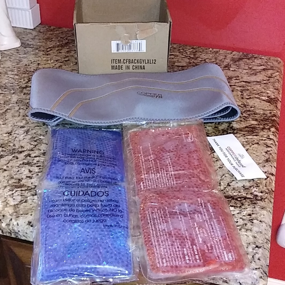 0729 Copper Fit Back Brace with Therapy Beads *